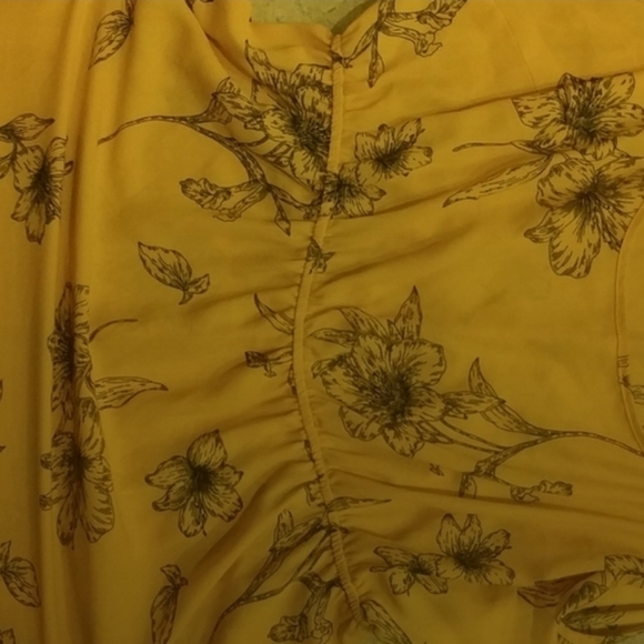 Forever 21 3X Yellow & Black Floral Design Dress - Picture 6 of 10